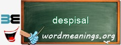 WordMeaning blackboard for despisal